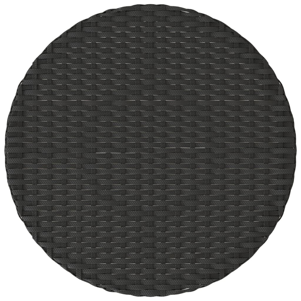 Set bistro cu perne, 3 piese, negru, poliratan GartenMobel Dekor