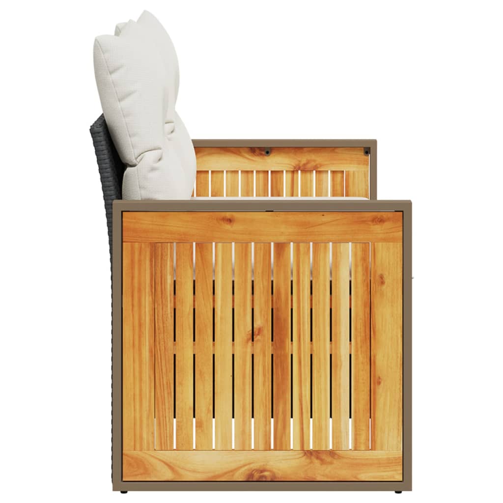 Canapea de grădină cu perne, 2 locuri, negru, poliratan GartenMobel Dekor