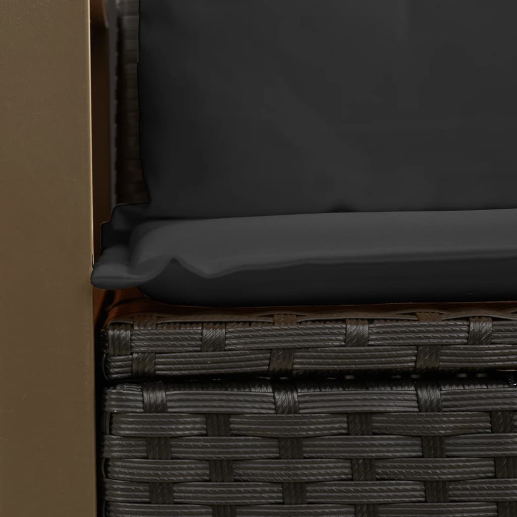 Canapea de grădină cu perne, 2 locuri, negru, poliratan GartenMobel Dekor