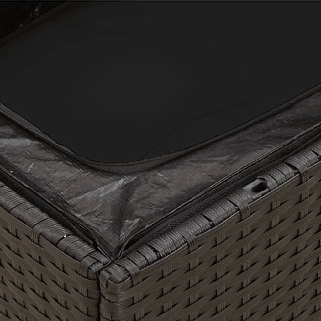 Canapea de grădină cu perne, 3 locuri, negru, poliratan GartenMobel Dekor