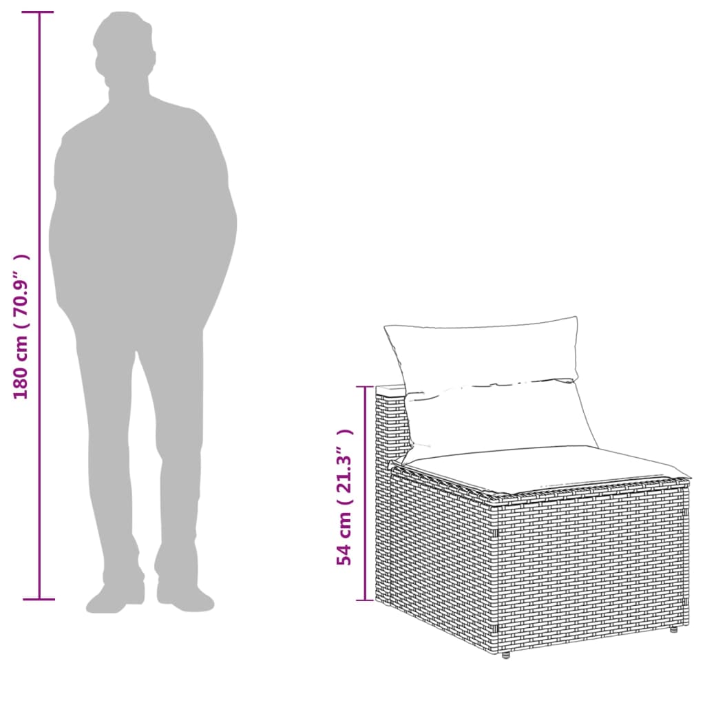 Canapea grădină perne fără cotiere 2 buc. gri deschis poliratan GartenMobel Dekor