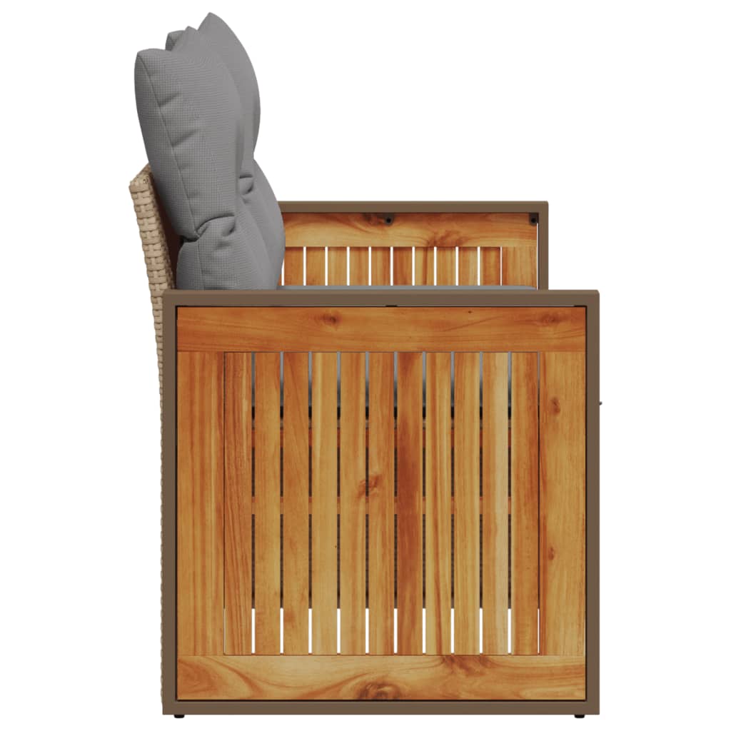 Canapea de grădină cu perne, 2 locuri, bej, poliratan GartenMobel Dekor