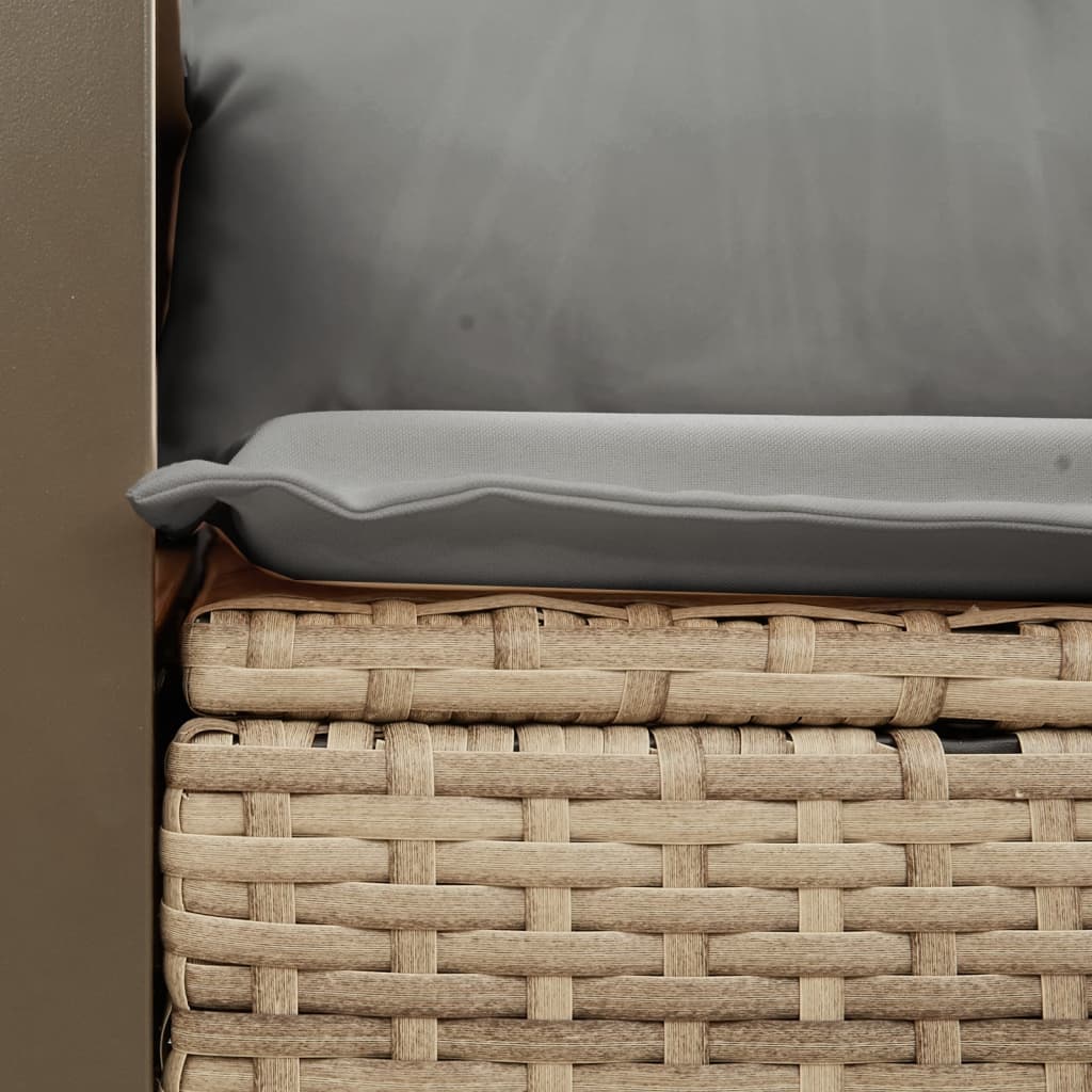 Canapea de grădină cu perne, 2 locuri, bej, poliratan GartenMobel Dekor