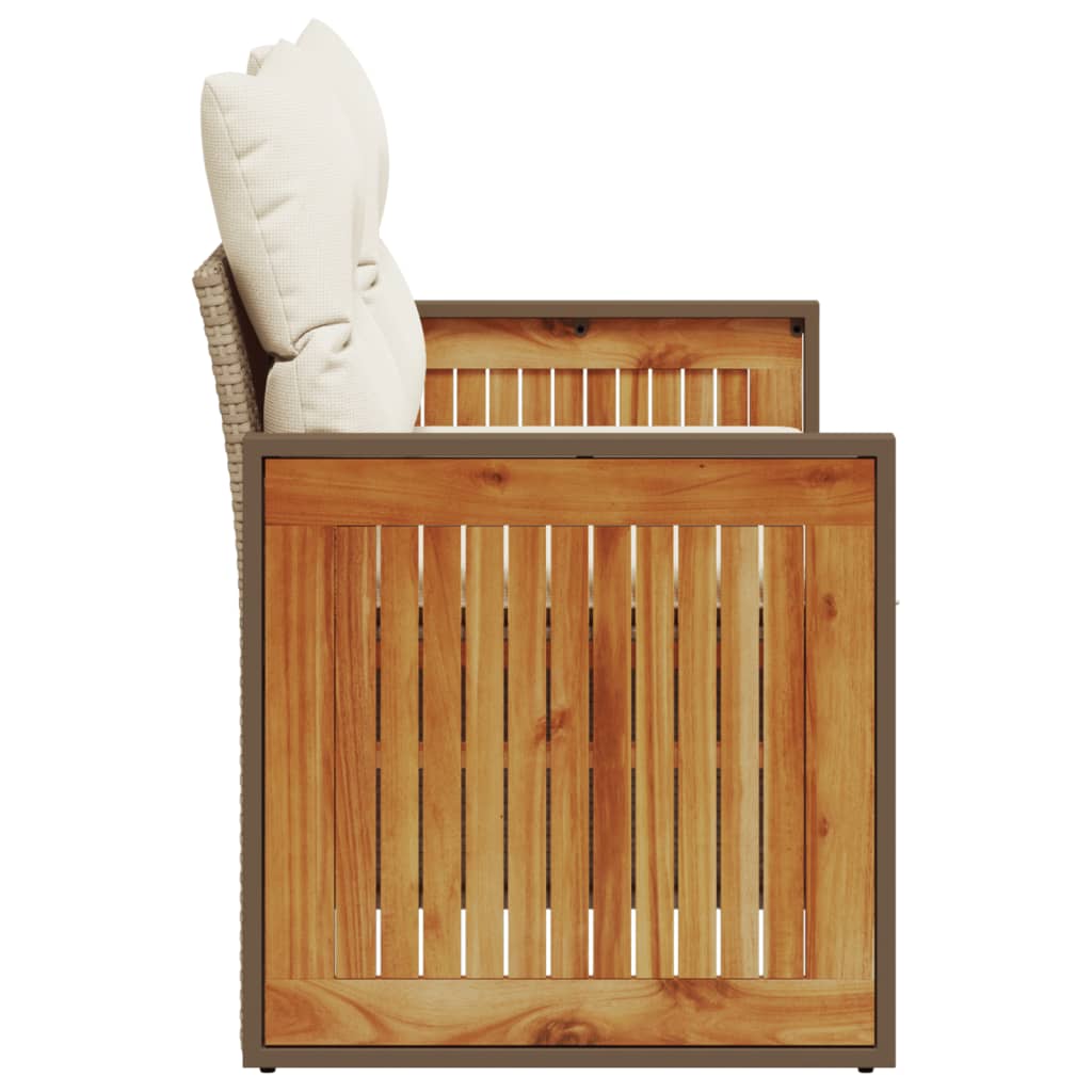 Canapea de grădină cu perne, 2 locuri, bej, poliratan GartenMobel Dekor