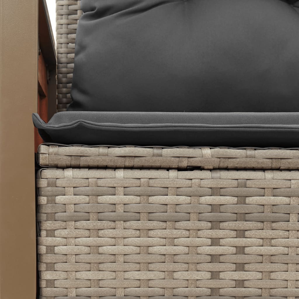 Canapea de grădină cu perne, 2 locuri, gri, poliratan GartenMobel Dekor