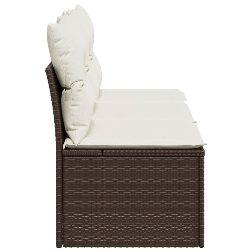 Canapea de grădină cu perne, 3 locuri, maro, poliratan GartenMobel Dekor