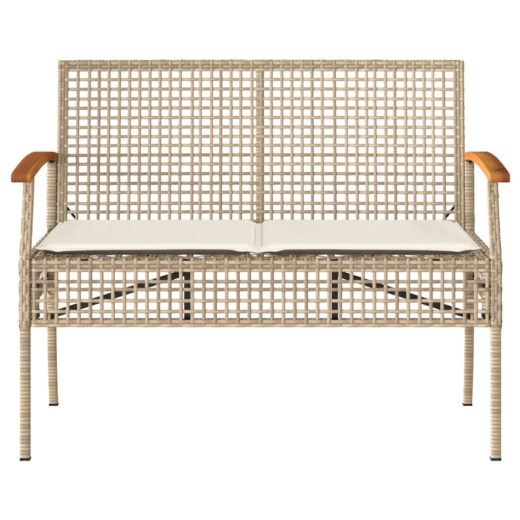 Set mobilier de grădină cu perne, 4 piese, bej, poliratan GartenMobel Dekor