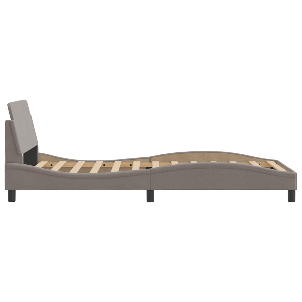 Cadru de pat cu tăblie, gri taupe, 100x200 cm, textil GartenMobel Dekor