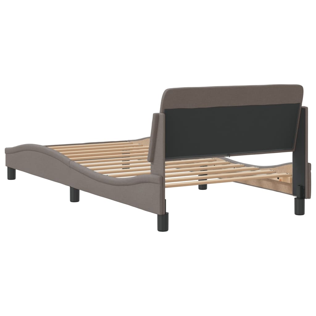 Cadru de pat cu tăblie, gri taupe, 100x200 cm, textil GartenMobel Dekor