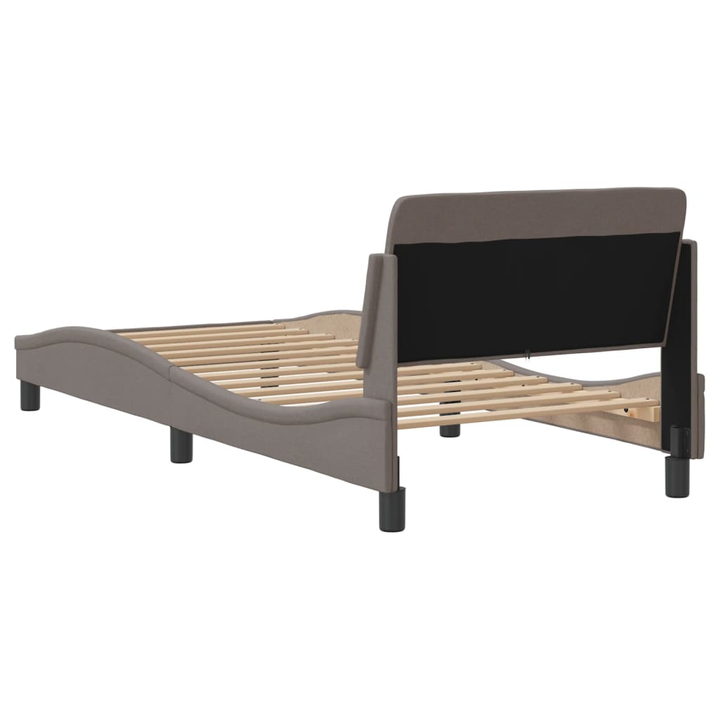 Cadru de pat cu tăblie, gri taupe, 80x200 cm, textil GartenMobel Dekor