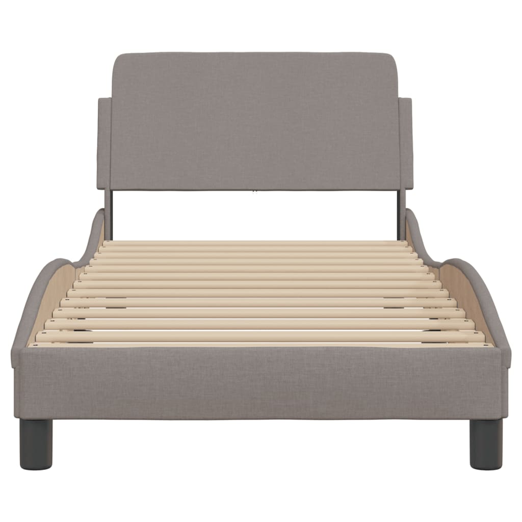 Cadru de pat cu tăblie, gri taupe, 80x200 cm, textil GartenMobel Dekor