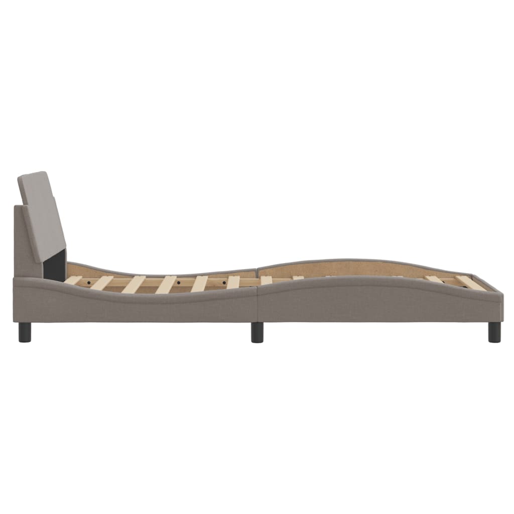 Cadru de pat cu tăblie, gri taupe, 90x190 cm, textil GartenMobel Dekor