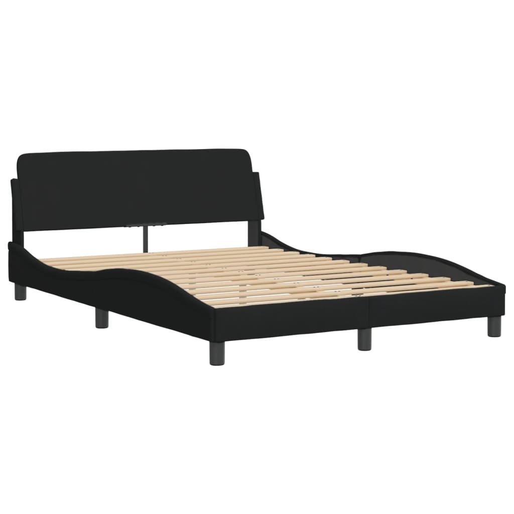 Cadru de pat cu tăblie, negru, 120x200 cm, textil GartenMobel Dekor