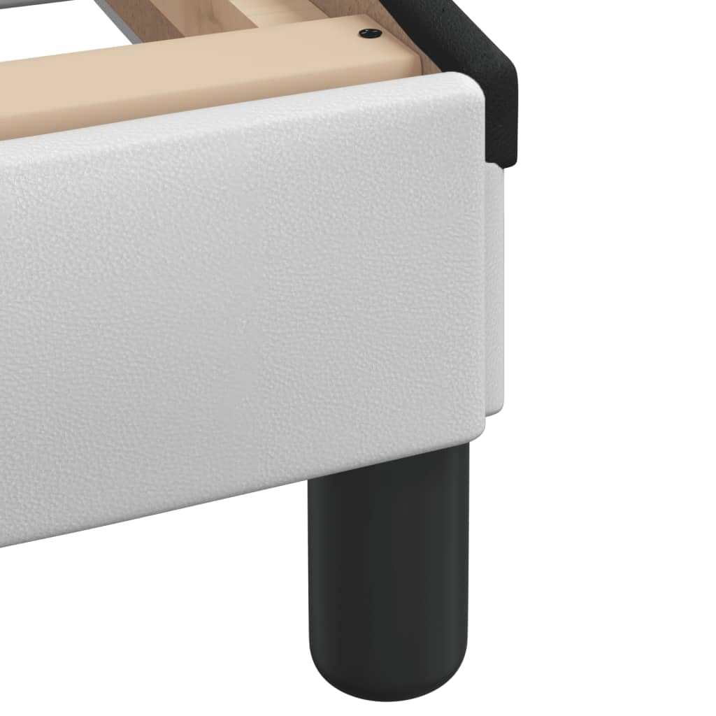 Cadru de pat cu tăblie alb și negru 100x200cm piele artificială GartenMobel Dekor