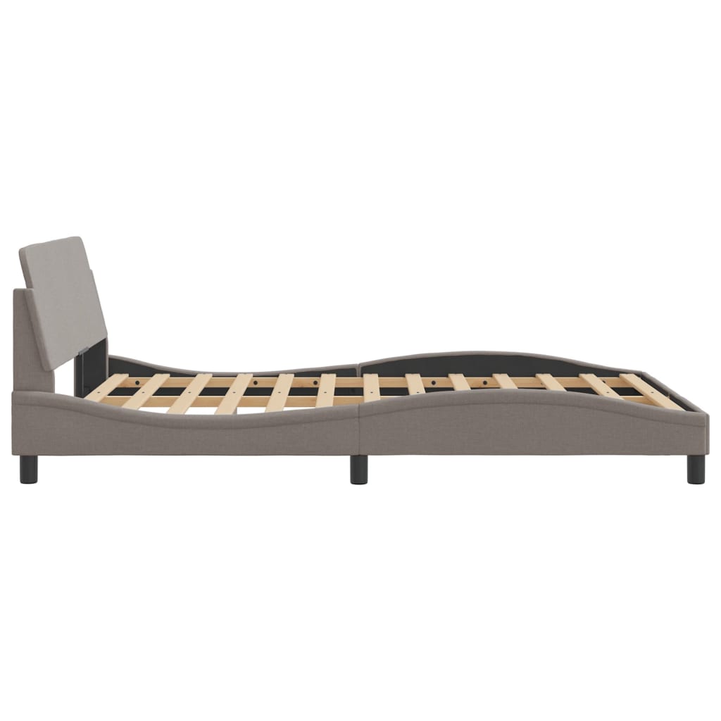 Cadru de pat cu tăblie, gri taupe, 140x200 cm, textil GartenMobel Dekor