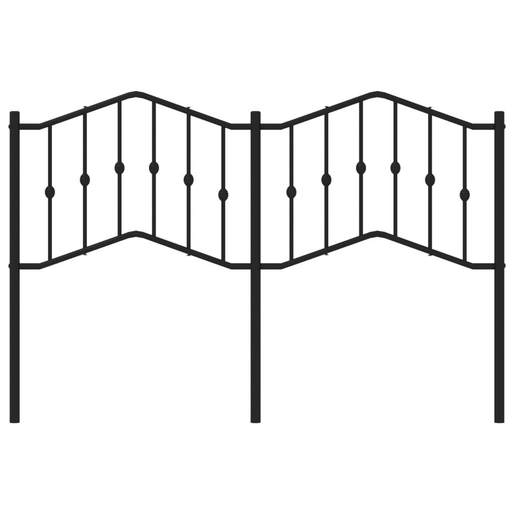 Tăblie de pat metalică, negru, 135 cm GartenMobel Dekor