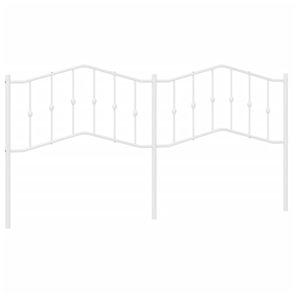 Tăblie de pat metalică, alb, 200 cm GartenMobel Dekor