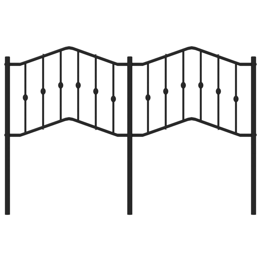 Tăblie de pat metalică, negru, 150 cm GartenMobel Dekor