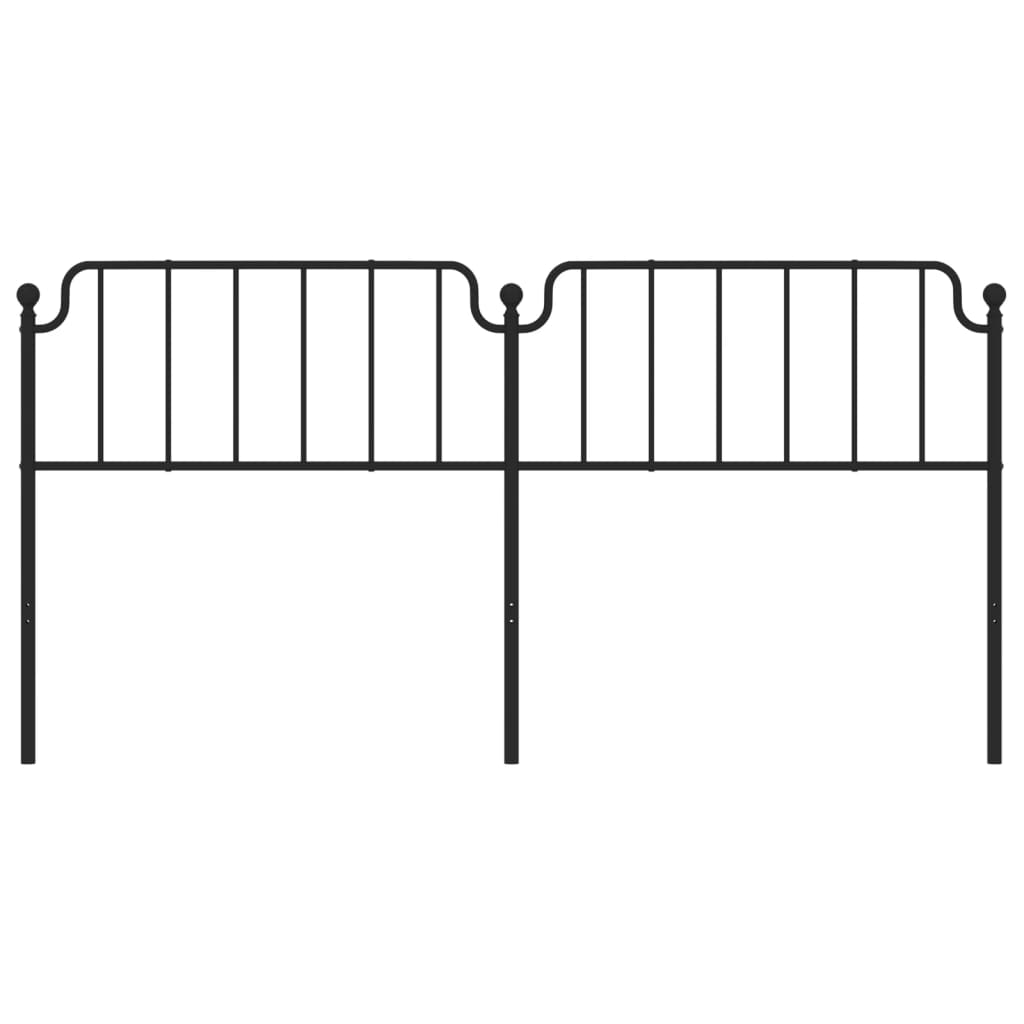 Tăblie de pat metalică, negru, 193 cm GartenMobel Dekor