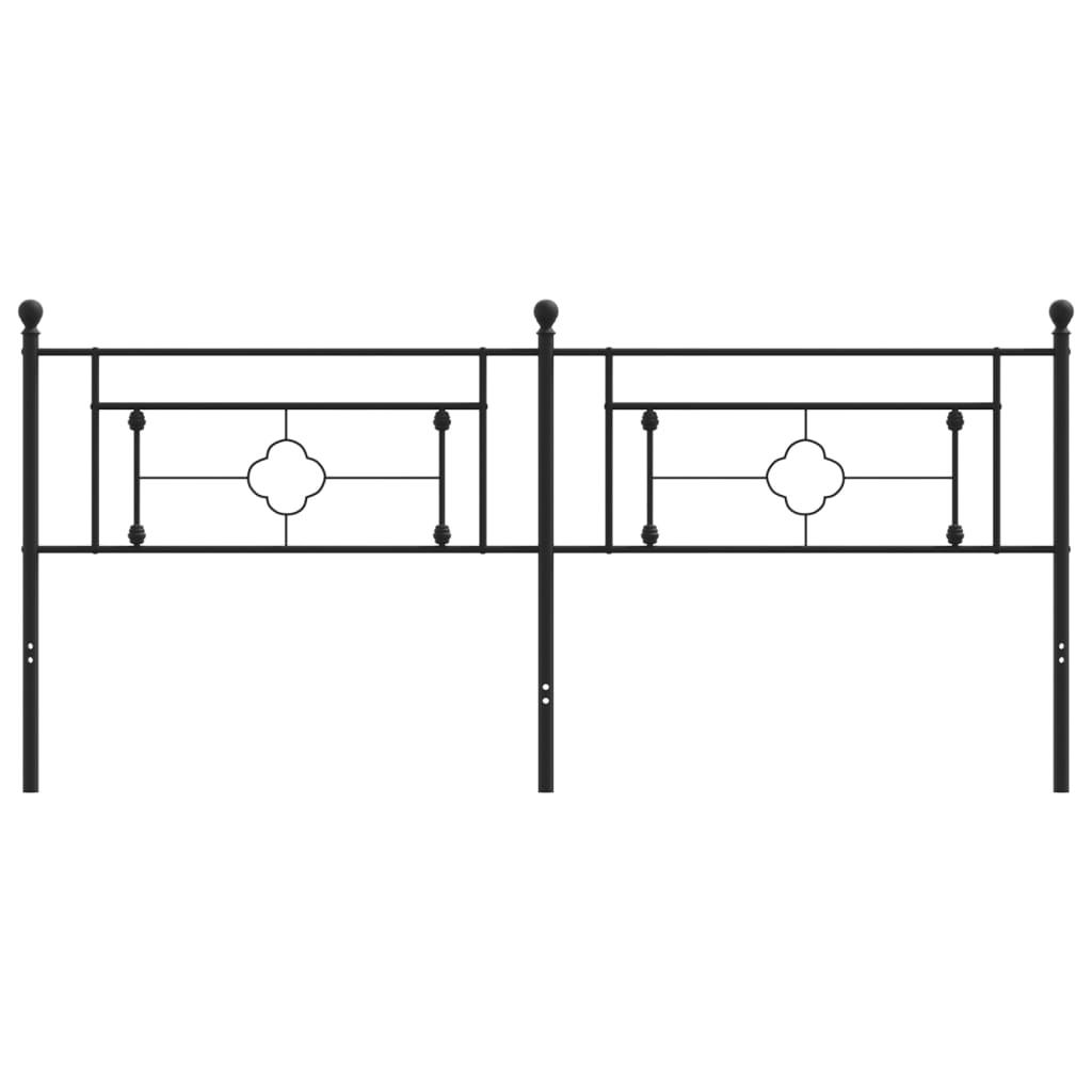 Tăblie de pat metalică, negru, 200 cm GartenMobel Dekor