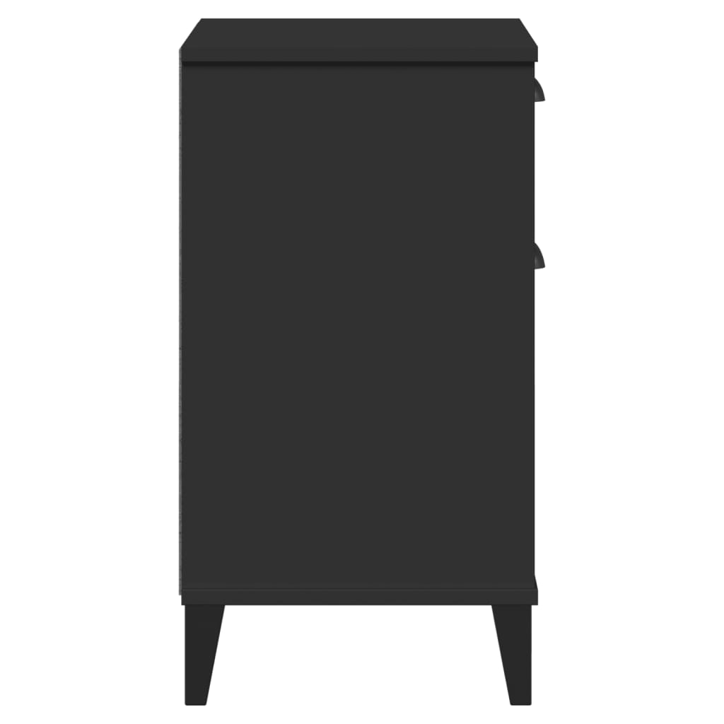 Noptieră „VIKEN”, negru, lemn masiv de pin GartenMobel Dekor