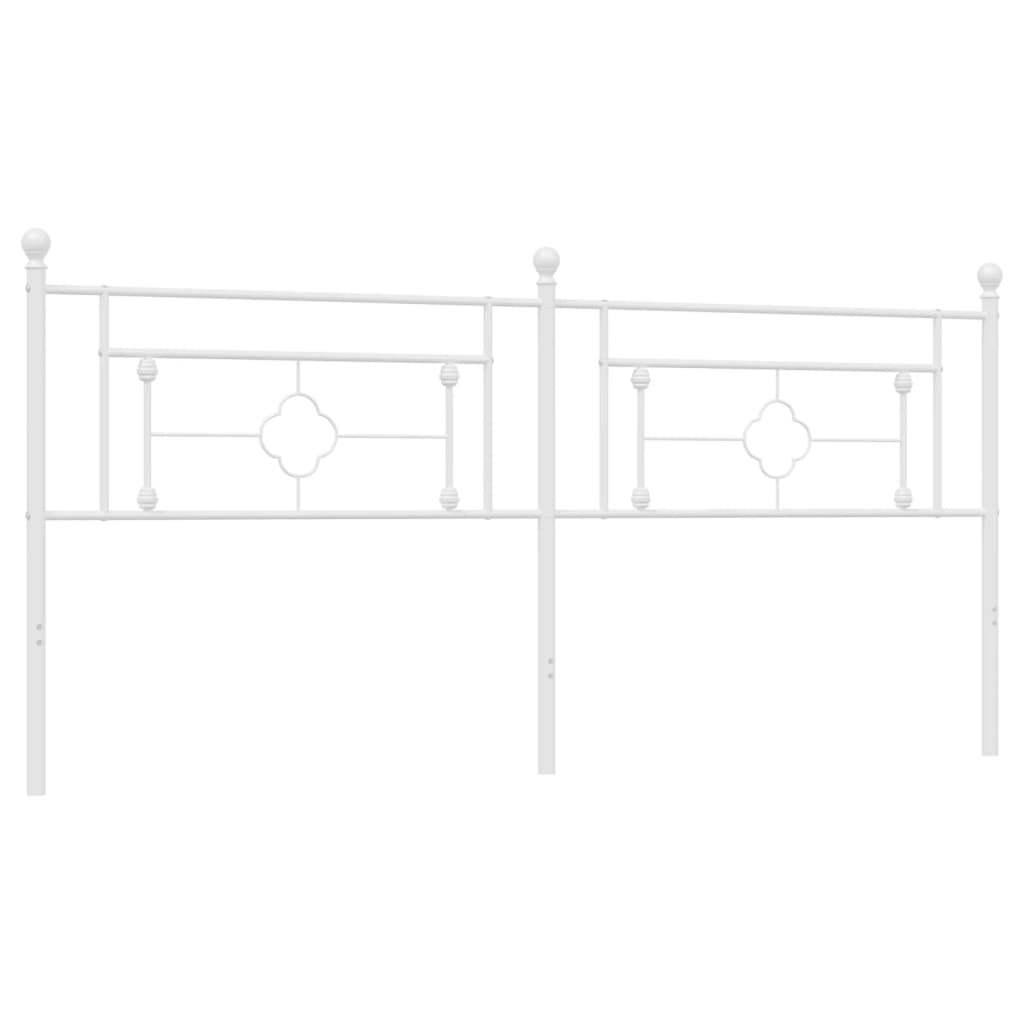 Tăblie de pat metalică, alb, 200 cm GartenMobel Dekor