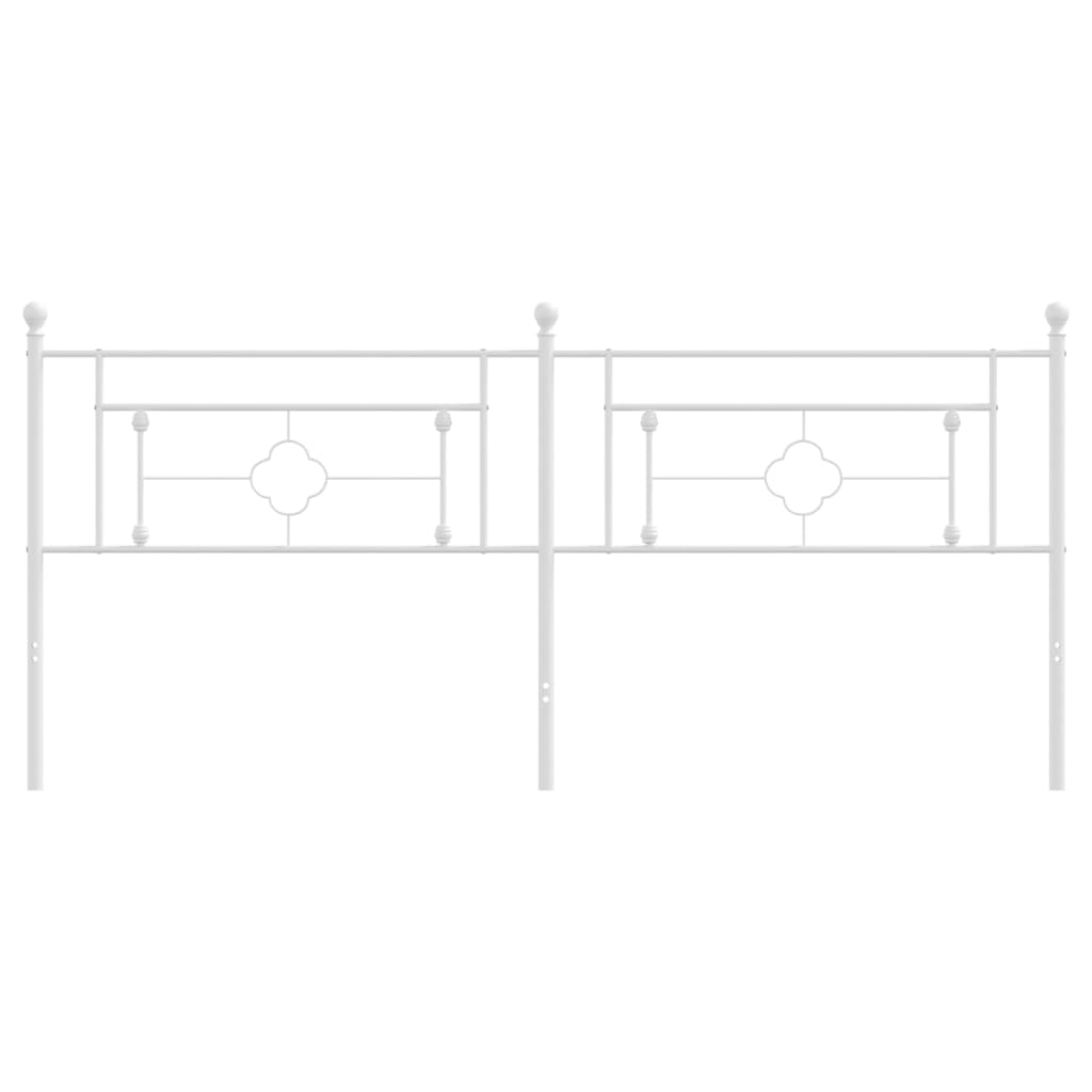 Tăblie de pat metalică, alb, 200 cm GartenMobel Dekor