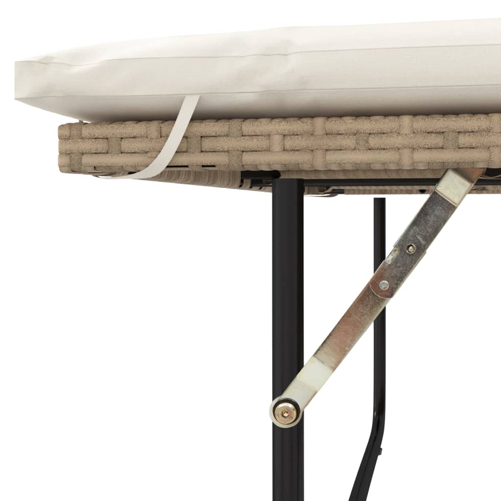 Canapea de grădină, 2 locuri, bej, poliratan & lemn de acacia GartenMobel Dekor