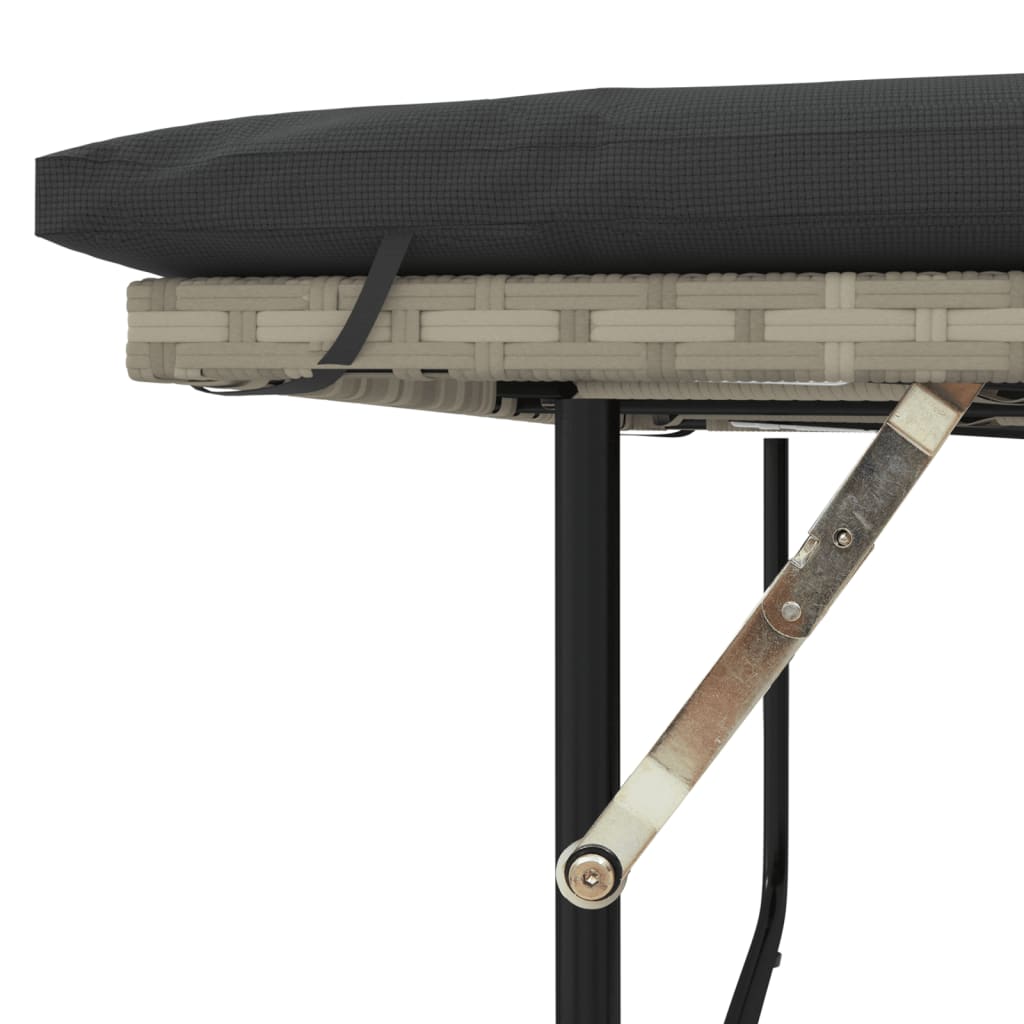 Canapea de grădină cu perne, 2 locuri, gri deschis, poliratan GartenMobel Dekor