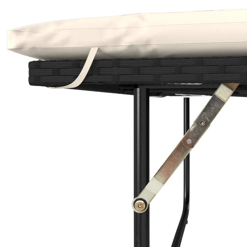 Canapea de grădină cu perne, 2 locuri, negru, poliratan GartenMobel Dekor