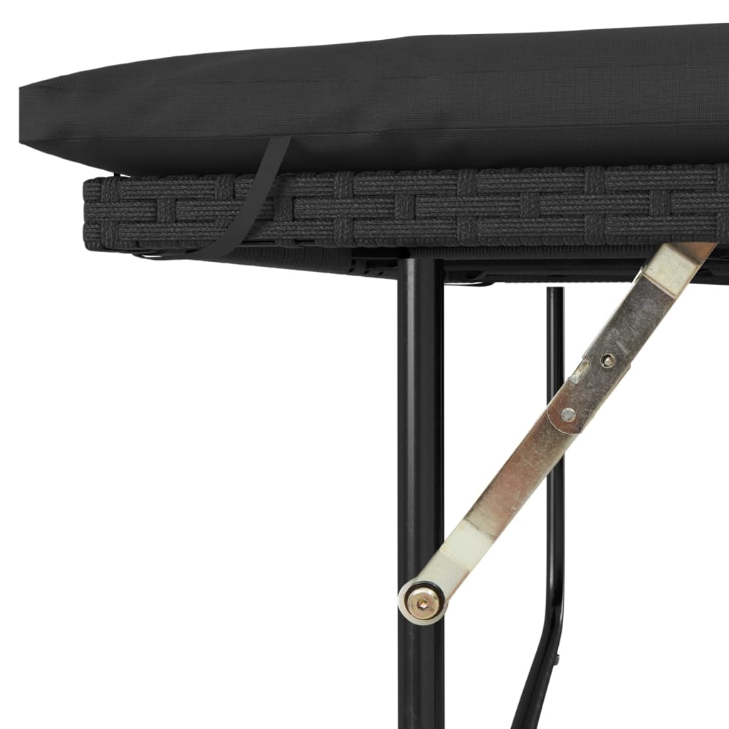 Canapea de grădină cu perne, 2 locuri, negru, poliratan GartenMobel Dekor