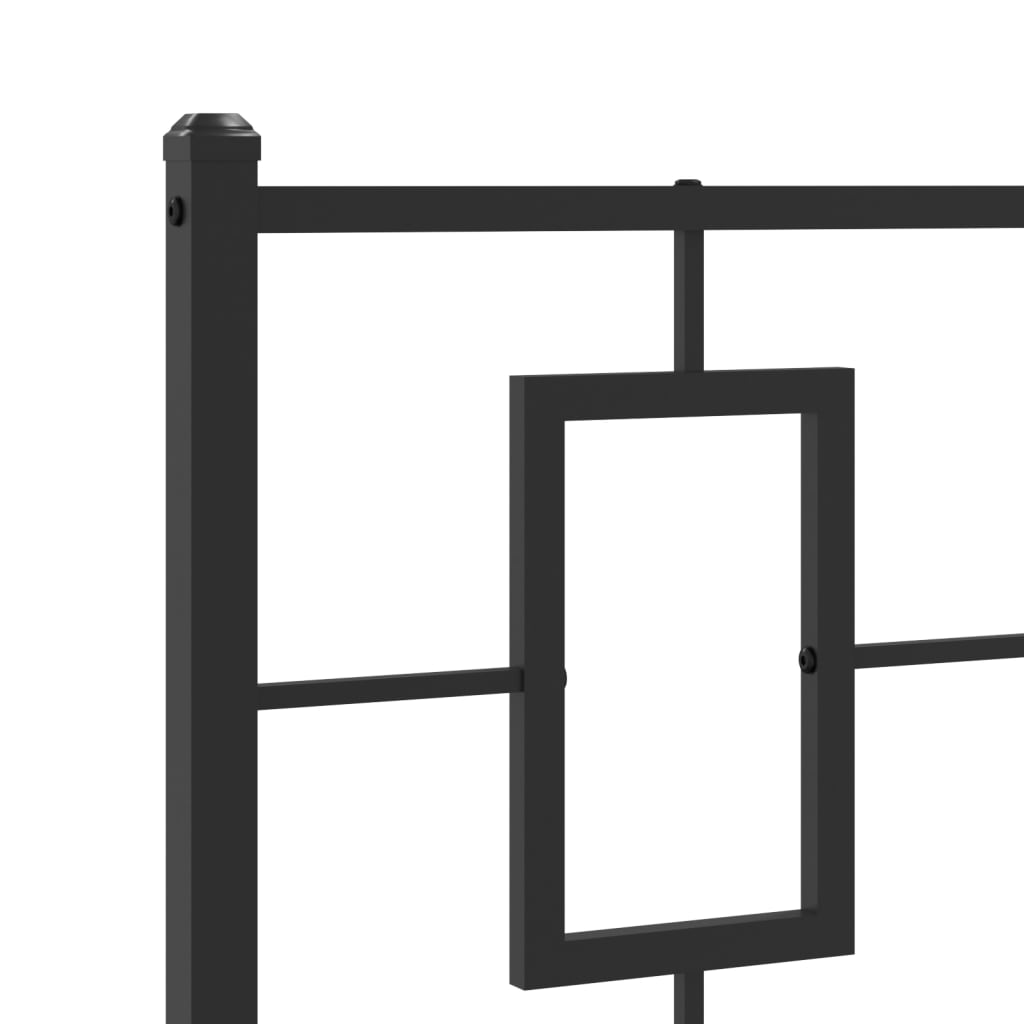 Cadru de pat din metal cu tăblie, negru, 107x203 cm GartenMobel Dekor