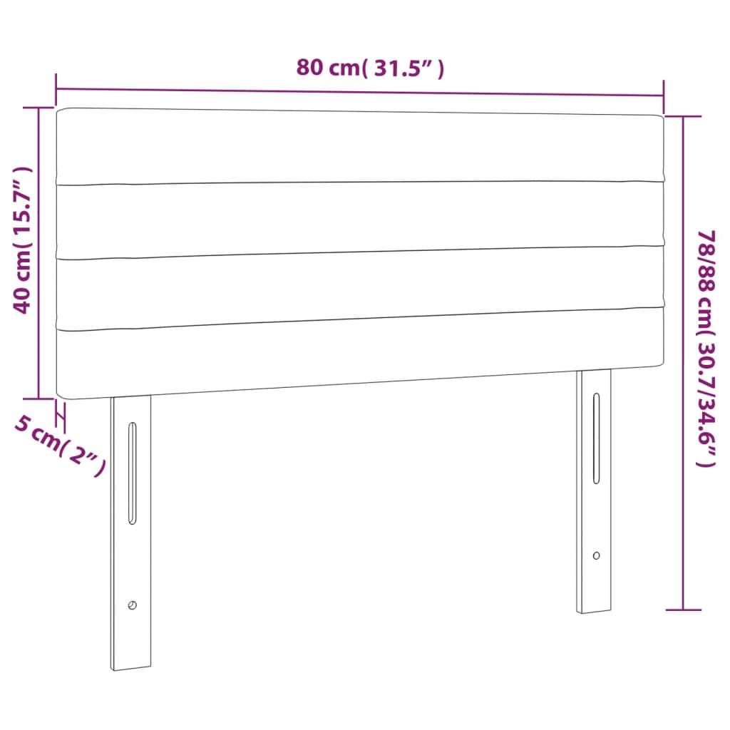 Tăblie de pat, gri închis, 80x5x78/88 cm, catifea GartenMobel Dekor