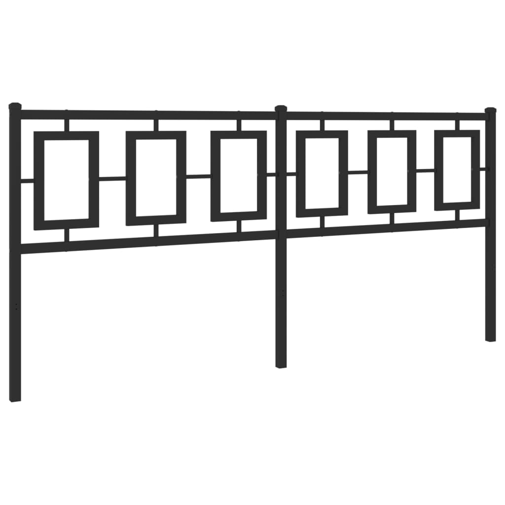 Tăblie de pat metalică, negru, 180 cm GartenMobel Dekor