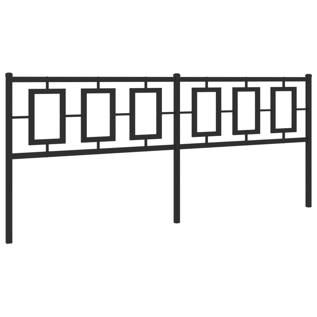 Tăblie de pat metalică, negru, 193 cm GartenMobel Dekor