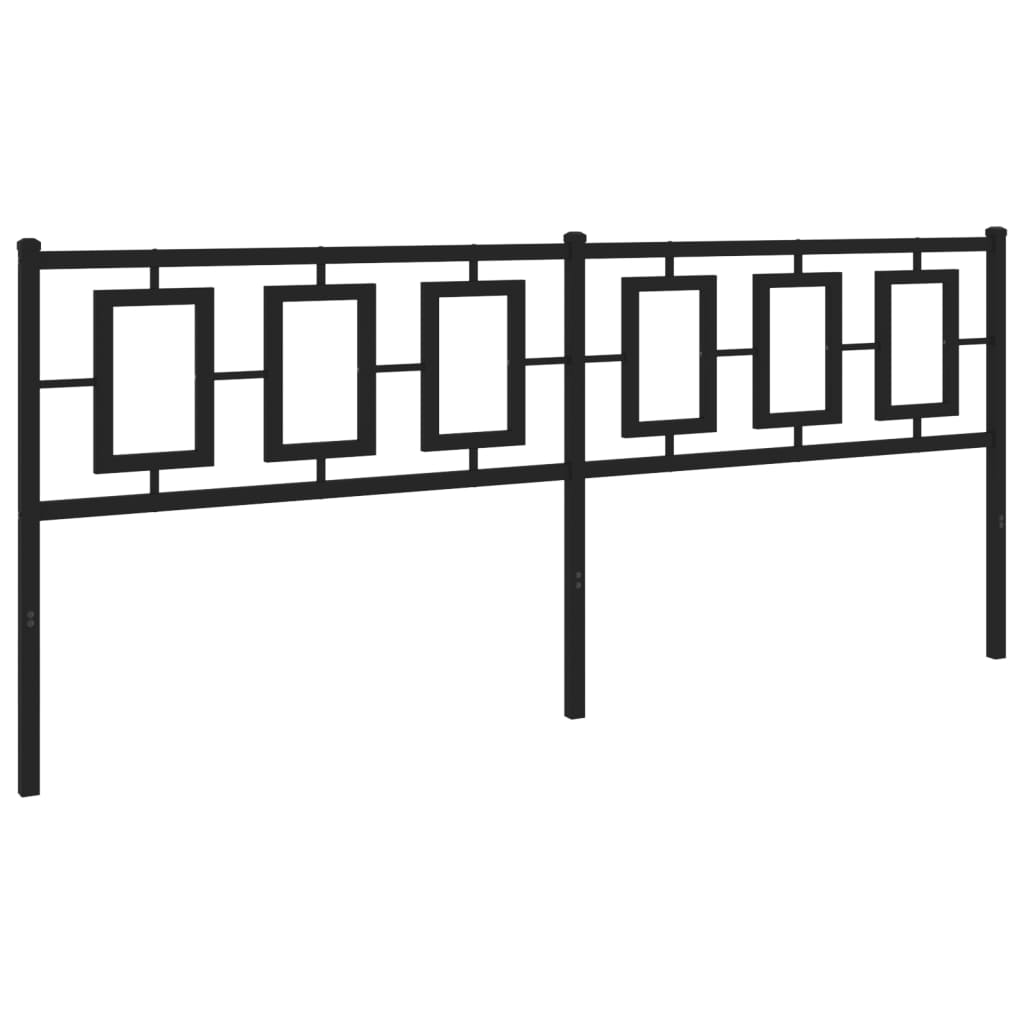 Tăblie de pat metalică, negru, 200 cm GartenMobel Dekor