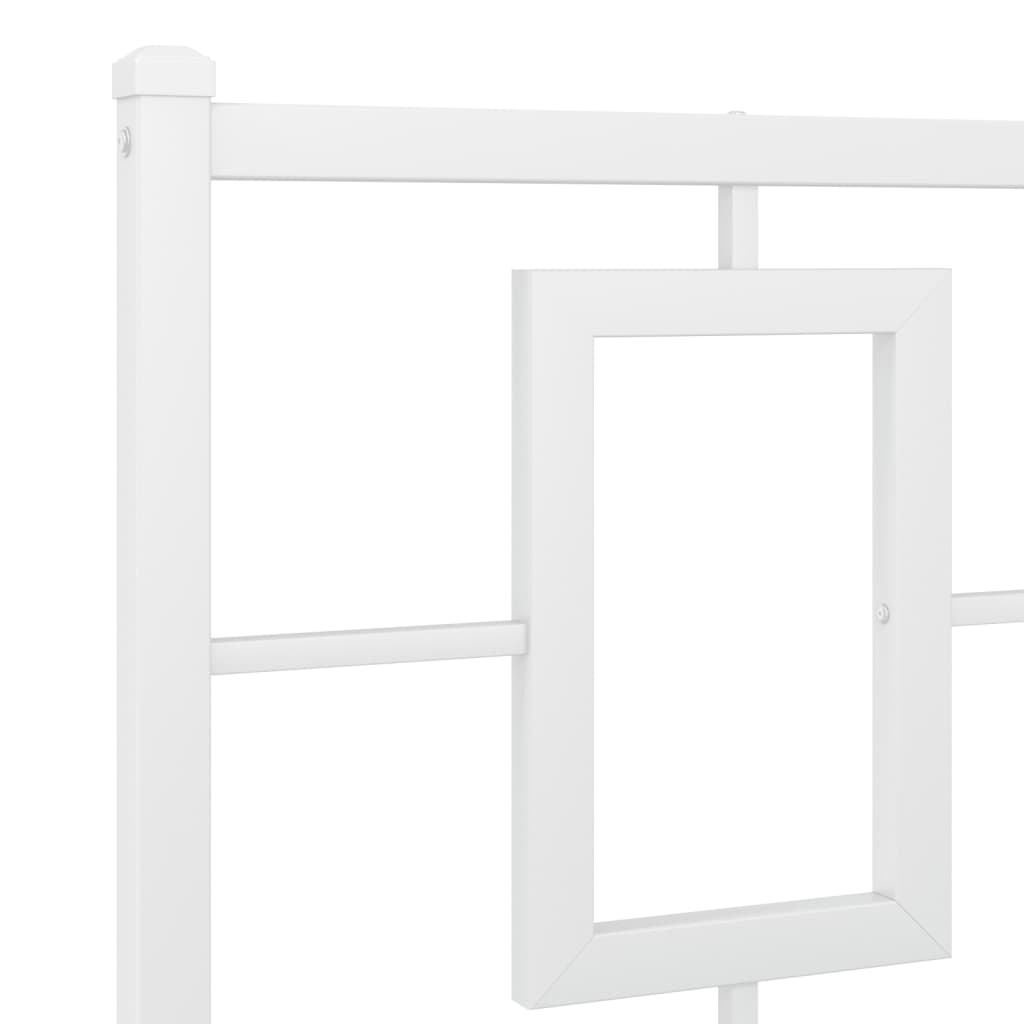 Tăblie de pat metalică, alb, 150 cm GartenMobel Dekor