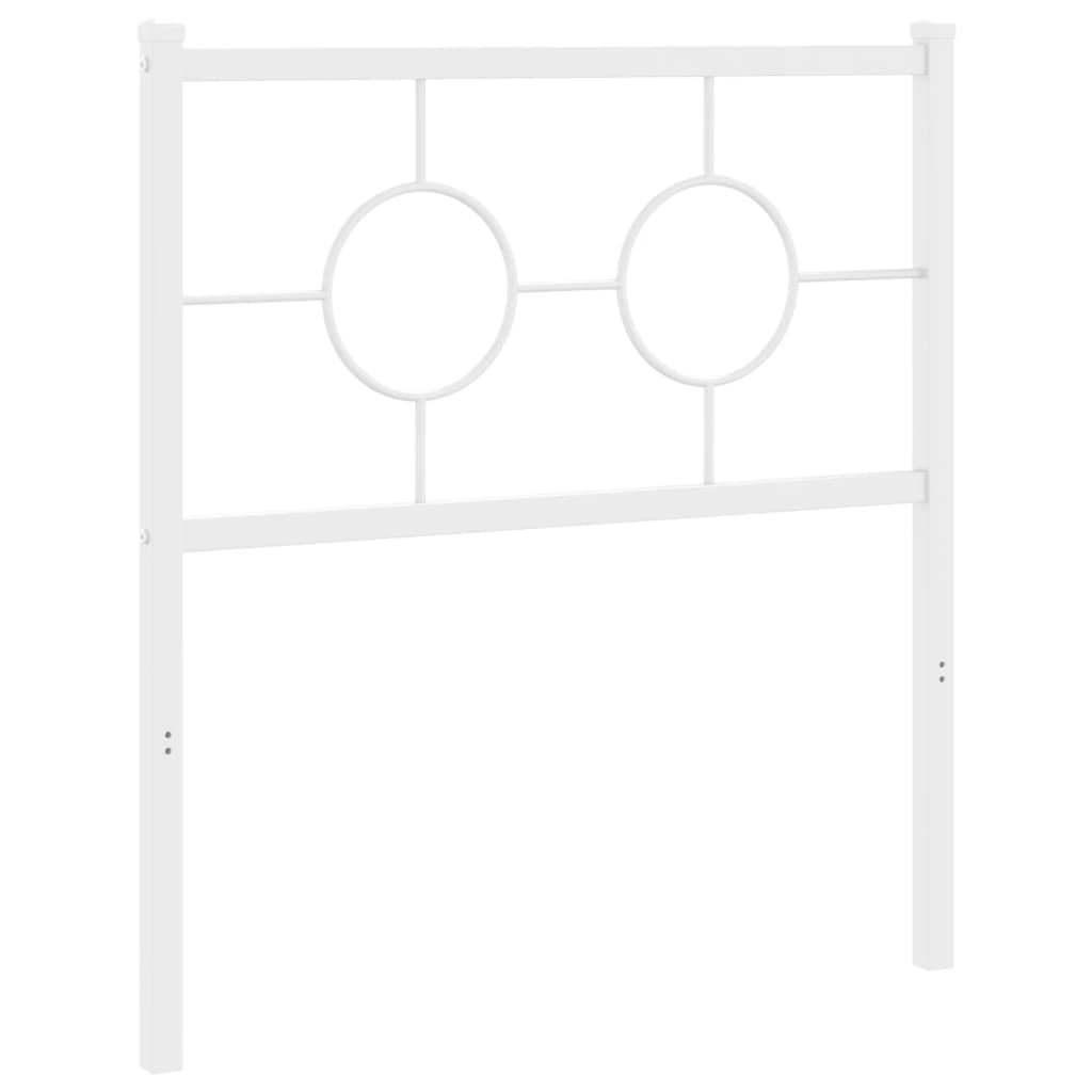 Tăblie de pat metalică, alb, 75 cm GartenMobel Dekor