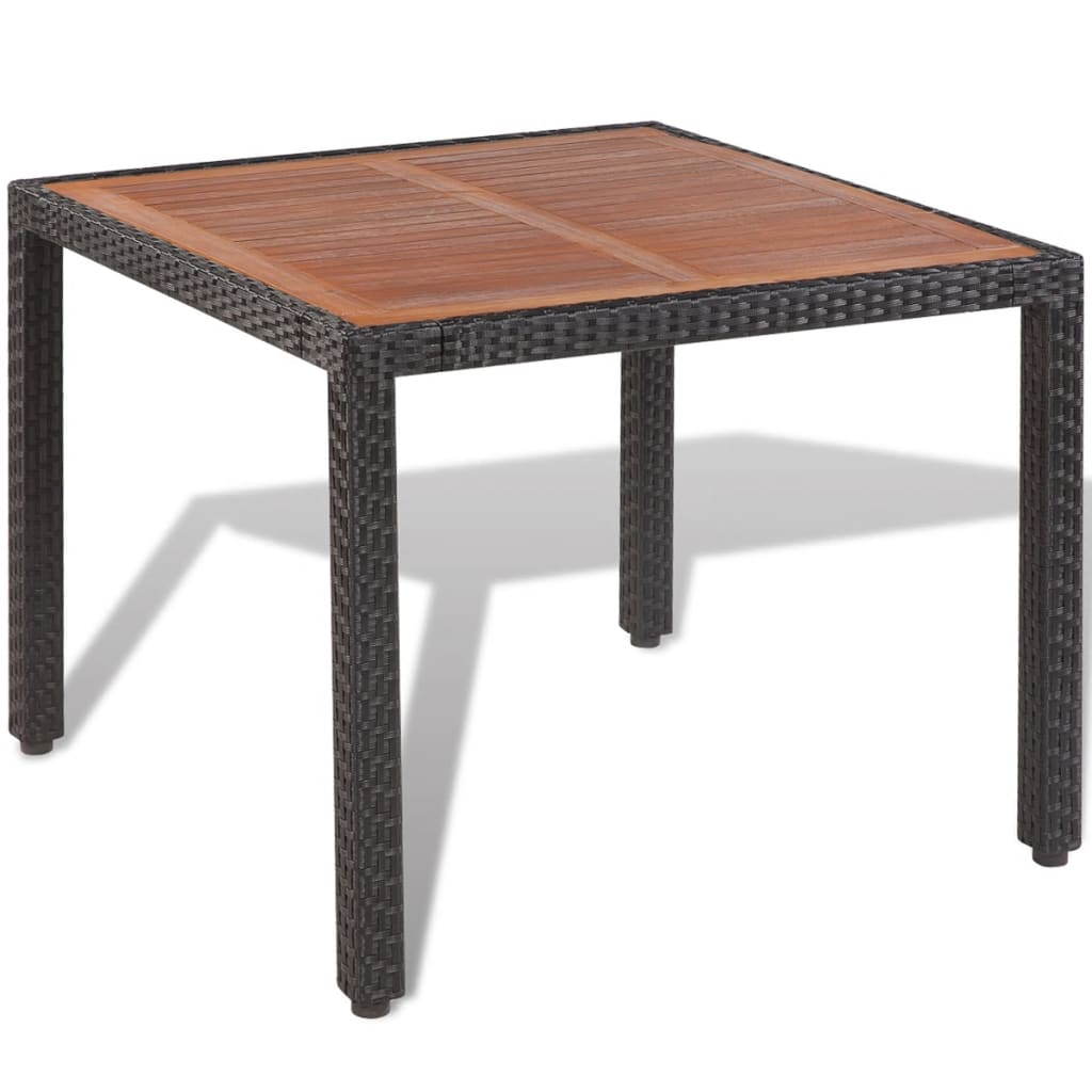 Set mobilier de exterior cu perne, 5 piese, negru, poliratan GartenMobel Dekor