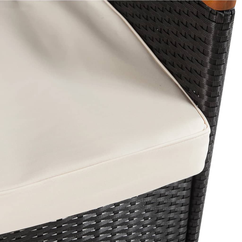 Set mobilier de exterior cu perne, 5 piese, negru, poliratan GartenMobel Dekor