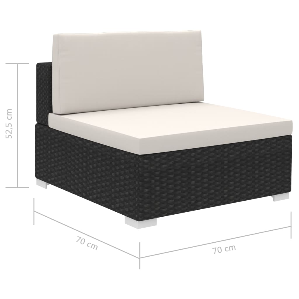 Set mobilier de grădină cu perne, 12 piese, negru, poliratan GartenMobel Dekor