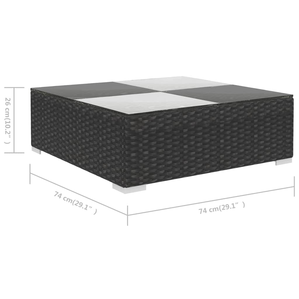 Set mobilier de grădină cu perne, 6 piese, negru, poliratan GartenMobel Dekor