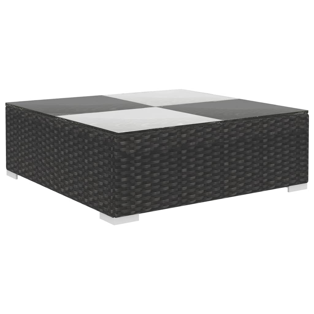 Set mobilier de grădină cu perne, 6 piese, negru, poliratan GartenMobel Dekor