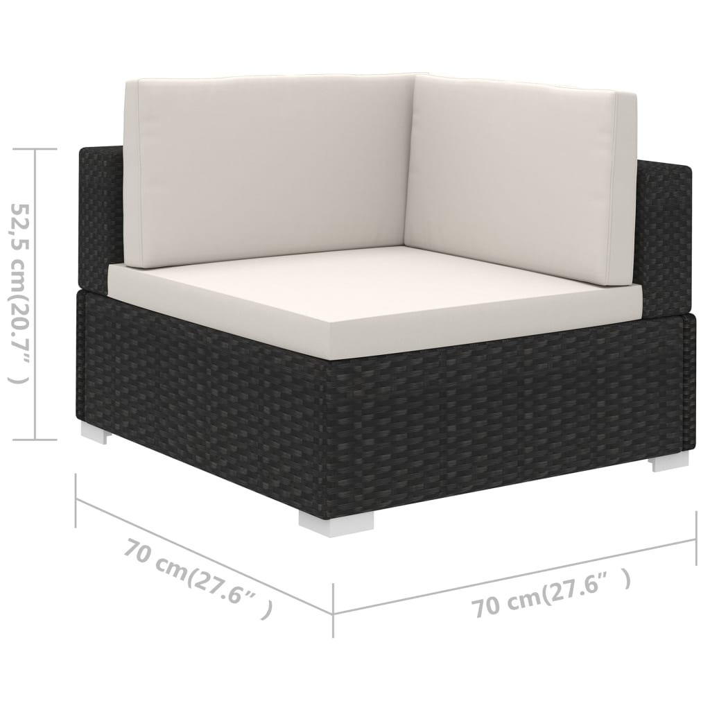 Set mobilier de grădină cu perne, 6 piese, negru, poliratan GartenMobel Dekor