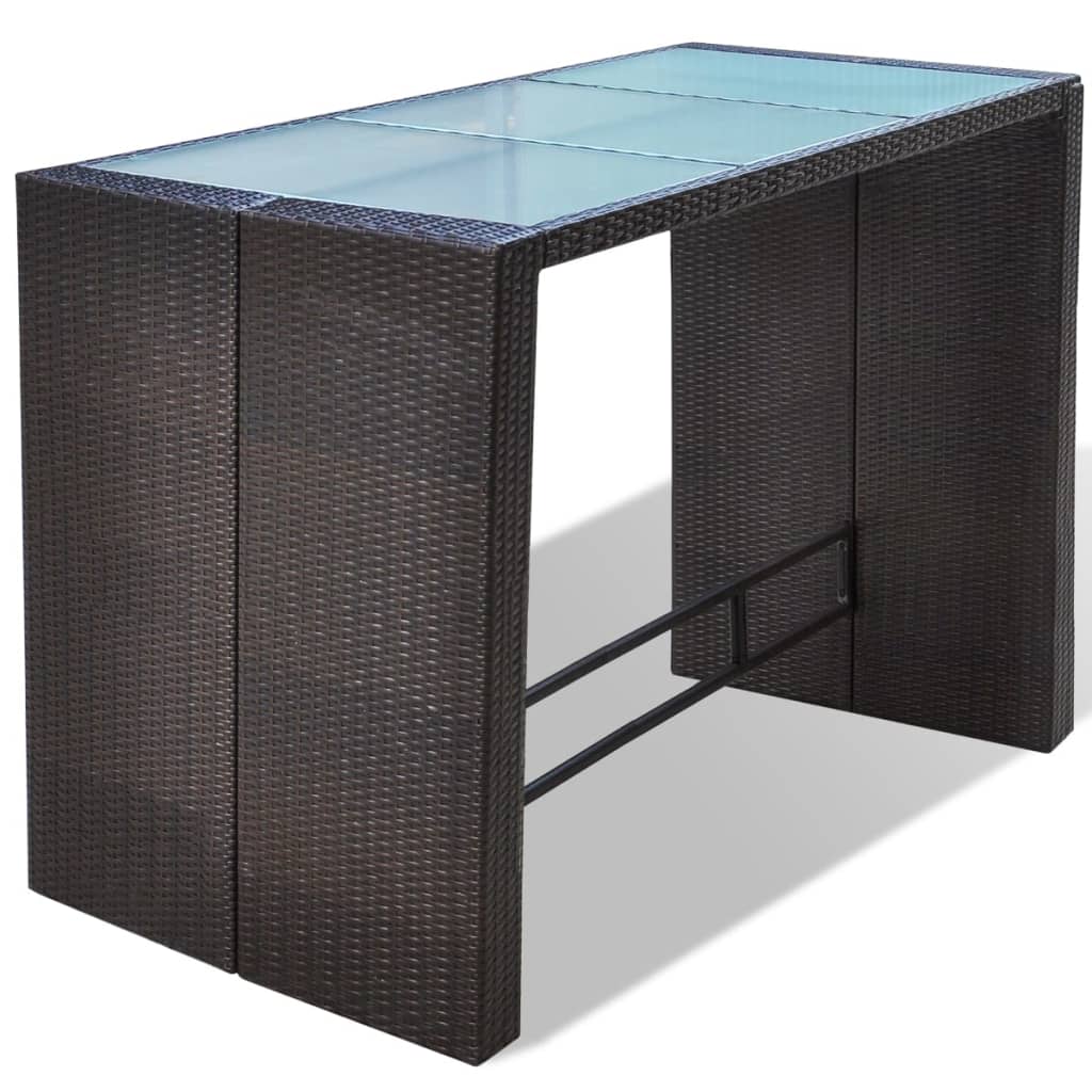 Set mobilier bar de grădină cu perne, 7 piese, maro, poliratan GartenMobel Dekor