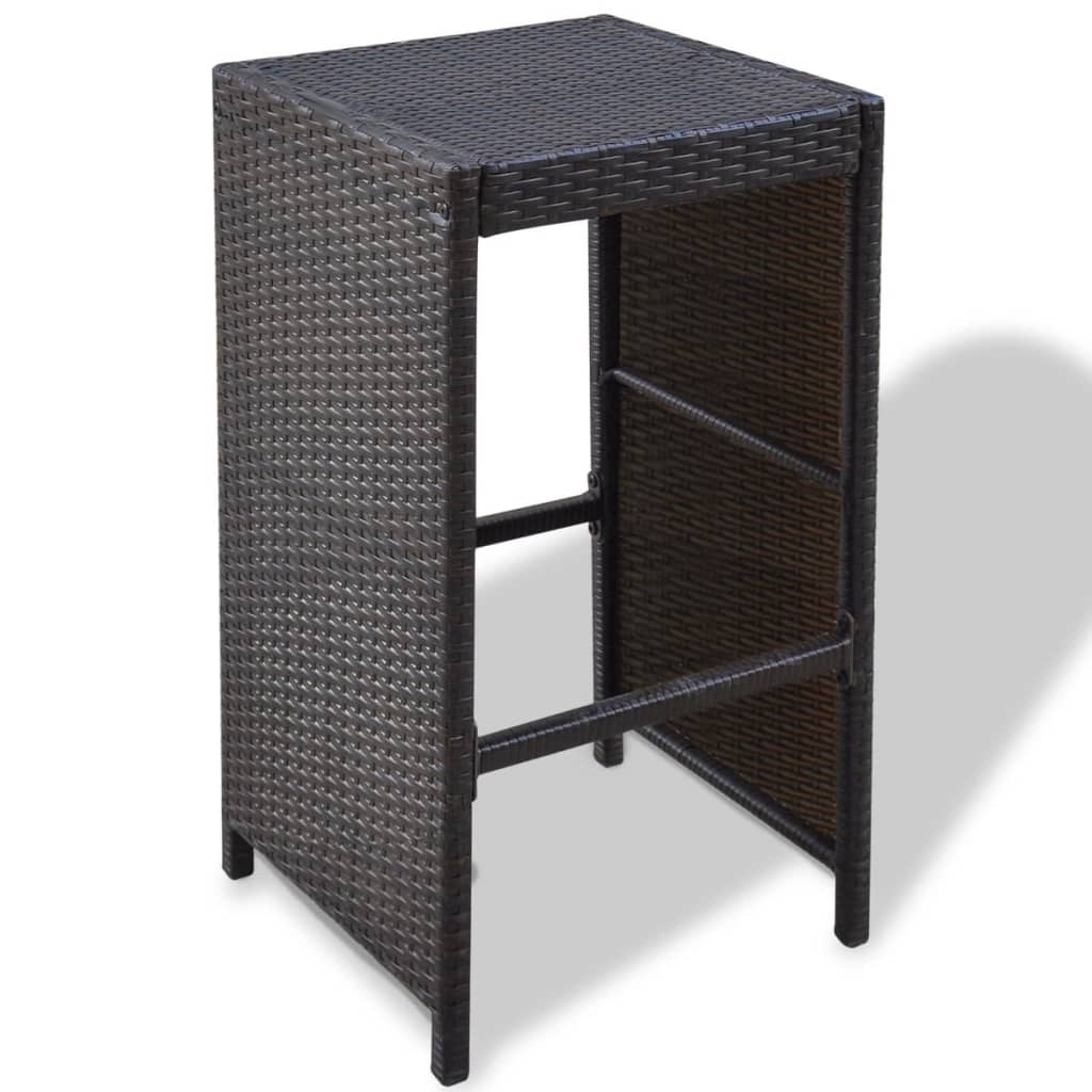 Set mobilier bar de grădină cu perne, 7 piese, maro, poliratan GartenMobel Dekor