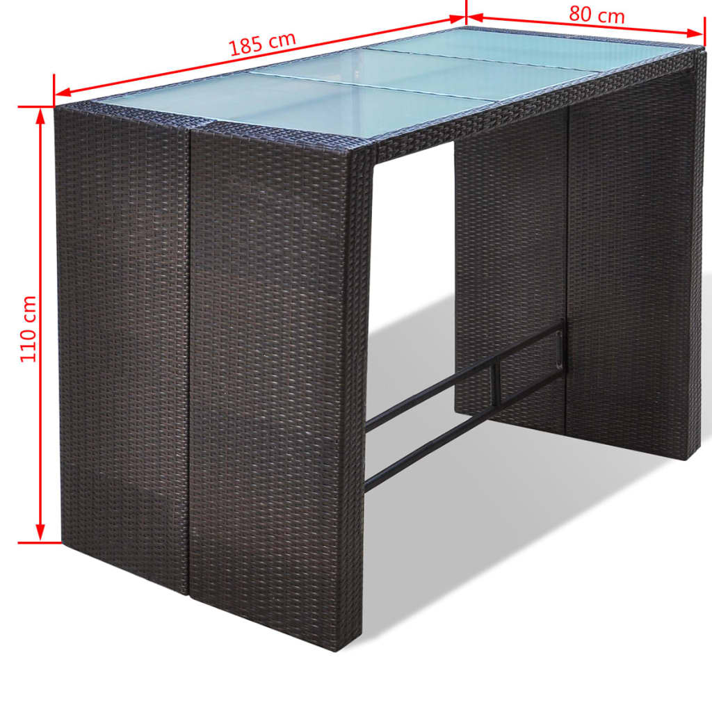 Set mobilier bar de grădină cu perne, 7 piese, maro, poliratan GartenMobel Dekor