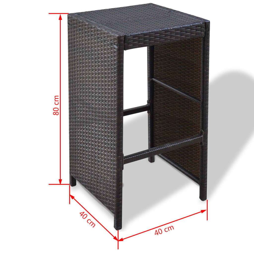 Set mobilier bar de grădină cu perne, 7 piese, maro, poliratan GartenMobel Dekor