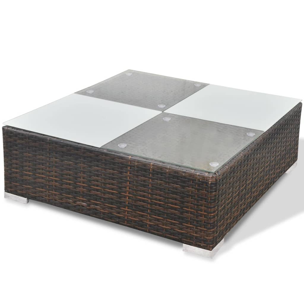 Set mobilier de grădină cu perne, 10 piese, maro, poliratan GartenMobel Dekor