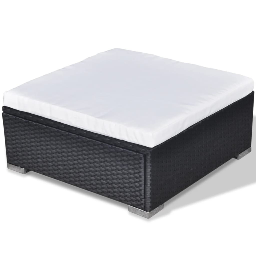 Set mobilier de grădină cu perne, 5 piese, negru, poliratan GartenMobel Dekor